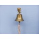 6" Antique Brass Handcrafted Hanging Ships Bell With Lanyard